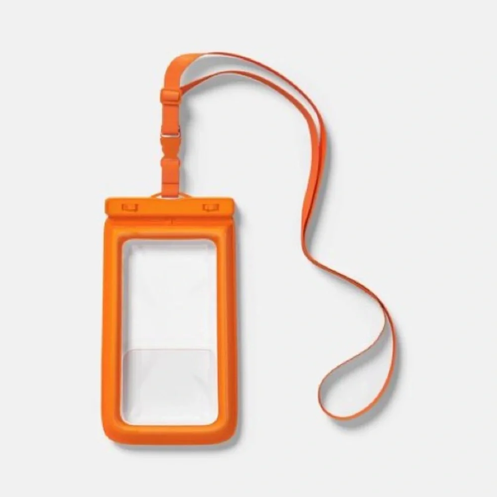 Orange - Waterproof Phone Pouch Fits Smartphones 6.7